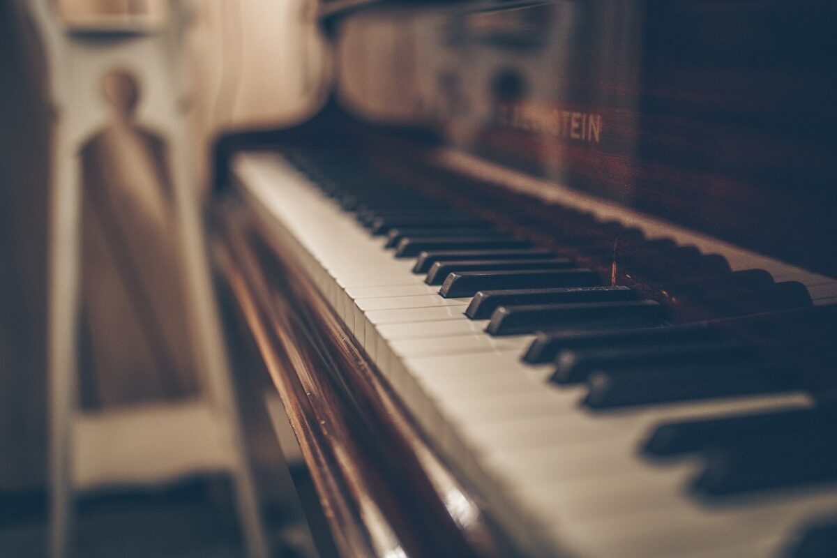 Grand piano in soft light